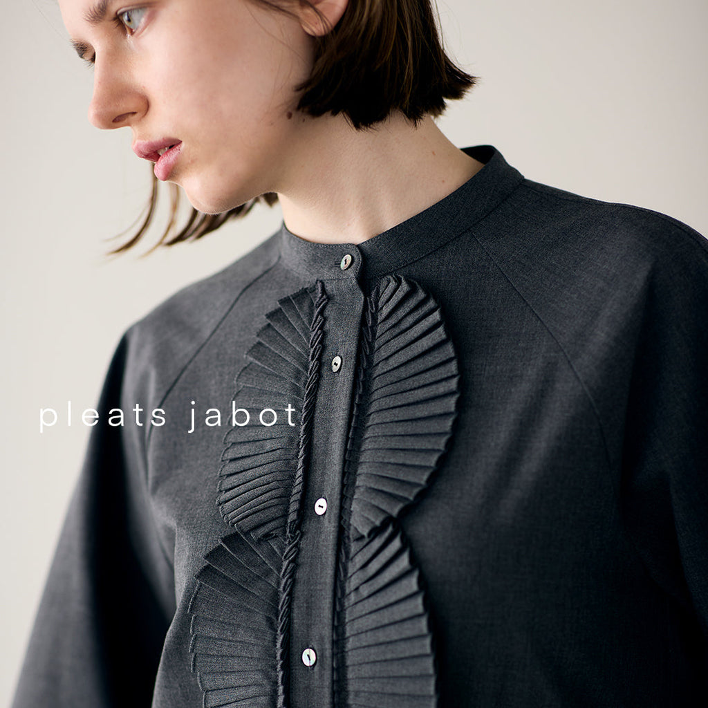 【人気アイテム】pleats jabot blouse , dress