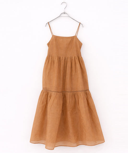 sheer starched cotton lace tiered dress