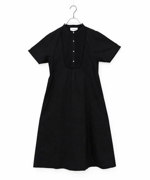 pin tuck bosom embroidery one-piece