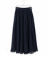sheer check tuck gather skirt