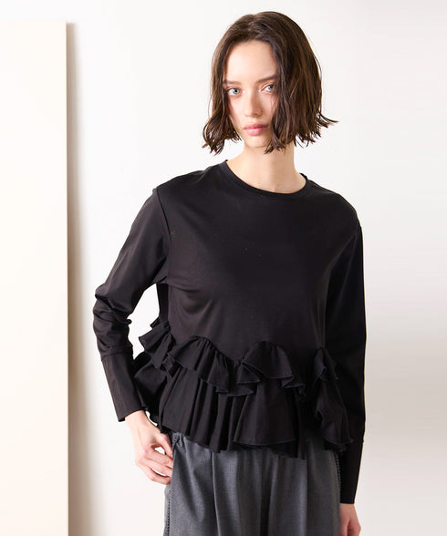 spiral ruffle cutsew top
