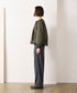 scallop-lace hem twill blouson