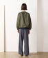 scallop-lace hem twill blouson