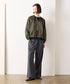 scallop-lace hem twill blouson