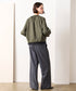 scallop-lace hem twill blouson