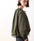 scallop-lace hem twill blouson