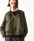 scallop-lace hem twill blouson