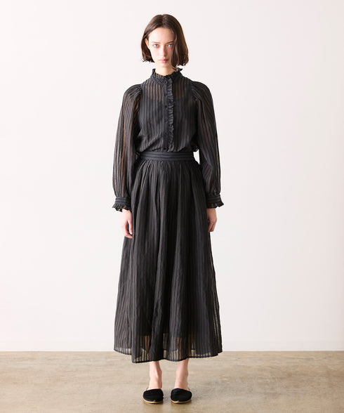 sheer velour flare skirt