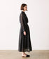 sheer velour volume sleeve blouse