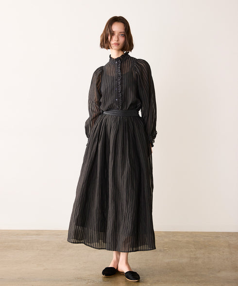 sheer velour flare skirt