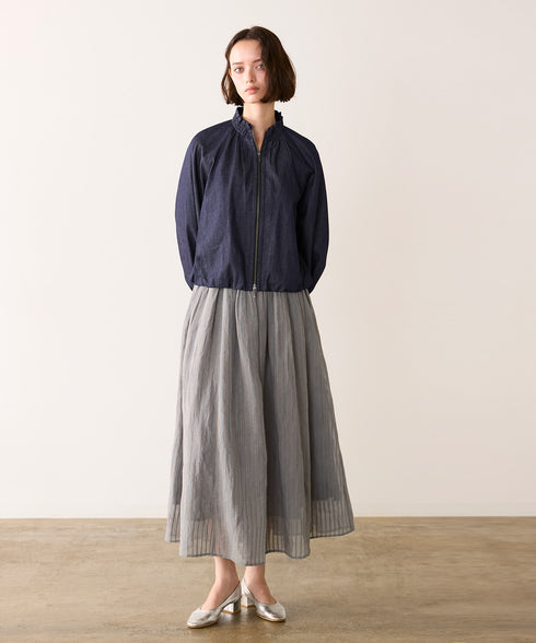 sheer velour flare skirt