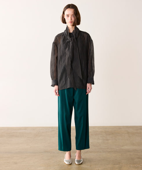 sheer velour 2way tie shirt