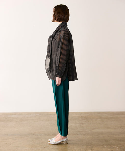 sheer velour 2way tie shirt