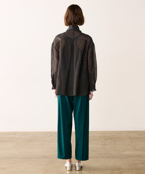 sheer velour 2way tie shirt