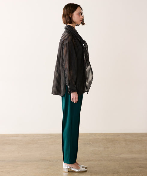 sheer velour 2way tie shirt