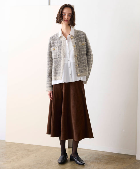 boucle tweed knit jacket