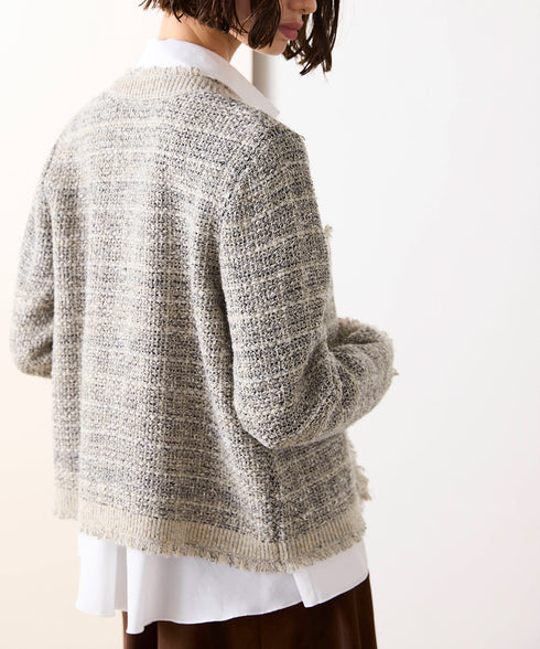 boucle tweed knit jacket