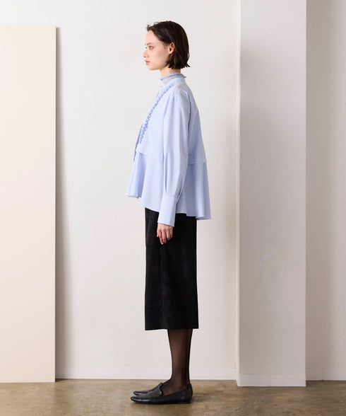 <9/4発売>tuck frill flare shirt