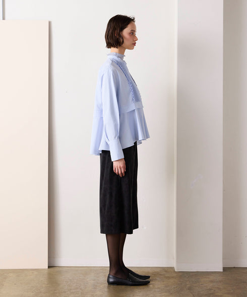 <9/4発売>tuck frill flare shirt