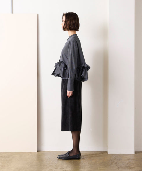 <9/4発売>spiral ruffle modern blouse