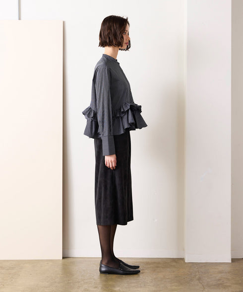 <9/4発売>spiral ruffle modern blouse