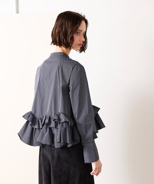 <9/4発売>spiral ruffle modern blouse