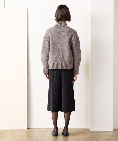 10/9発売予定【SOI-MeME】lame knit high neck blouson
