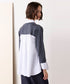 striped shirt layered knit top