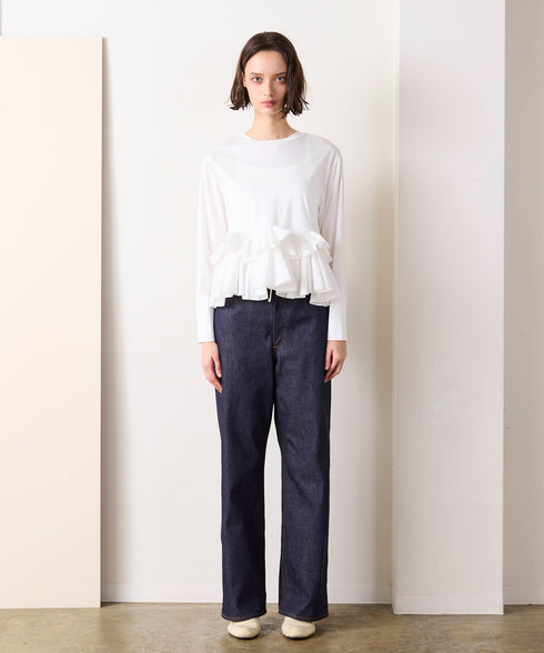 spiral ruffle cutsew top
