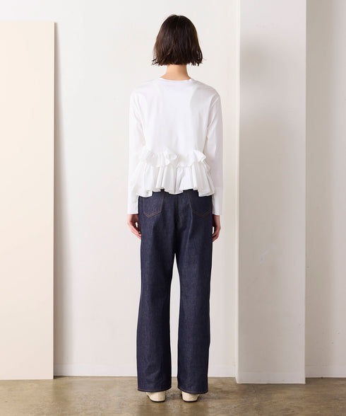 spiral ruffle cutsew top