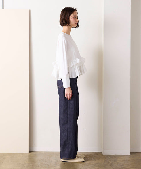 spiral ruffle cutsew top