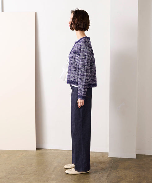 boucle tweed knit jacket