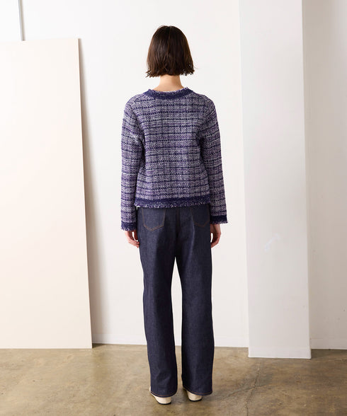 boucle tweed knit jacket