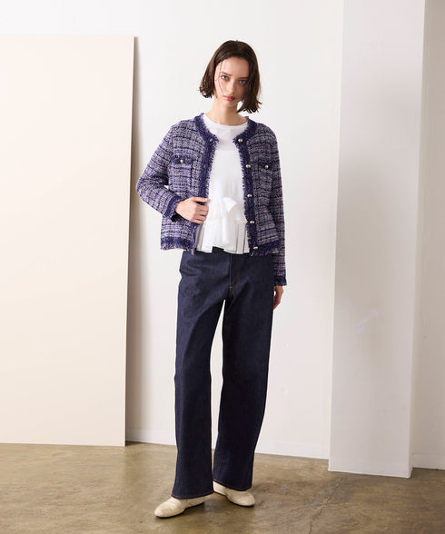 boucle tweed knit jacket