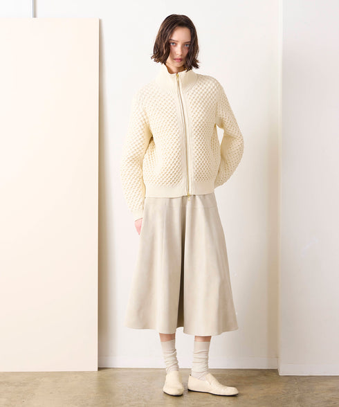 polyester honeycomb knit blouson