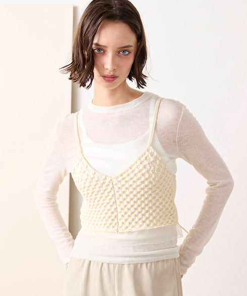 polyester honeycomb knit camisole