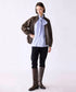 【SOI-MeME】stripe embroidery tie blouse