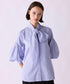 【SOI-MeME】stripe embroidery tie blouse