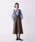 【SOI-MeME】stripe embroidery tie blouse