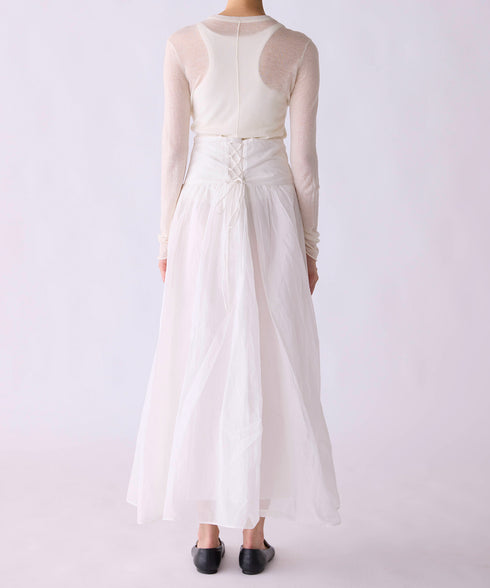 sheer starched cotton 2way cami skirt