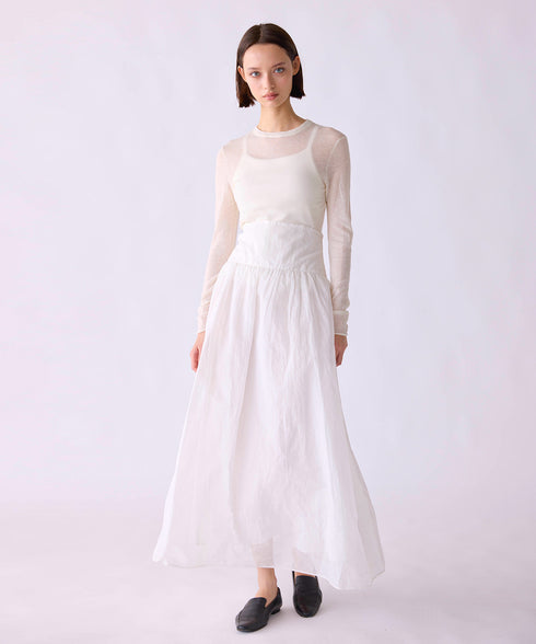 sheer starched cotton 2way cami skirt