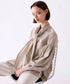 【SOI-MeME】stripe embroidery tie blouse