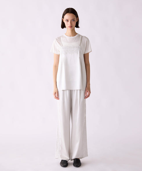 【SOI-MeME】eyelash lace satin camisole