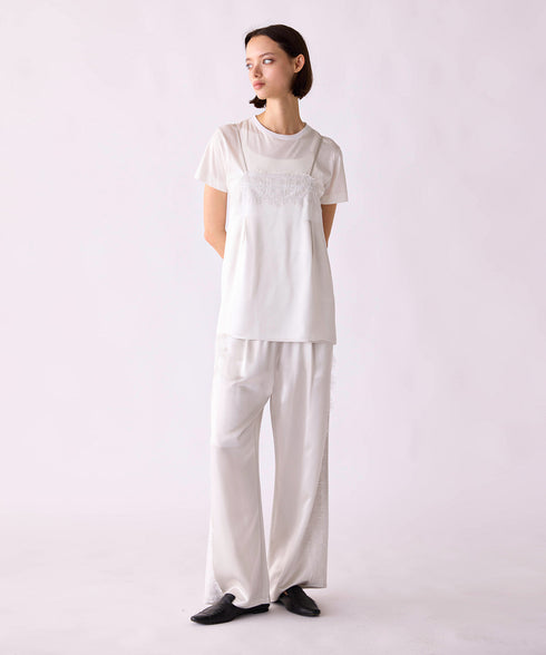 【SOI-MeME】eyelash lace satin camisole