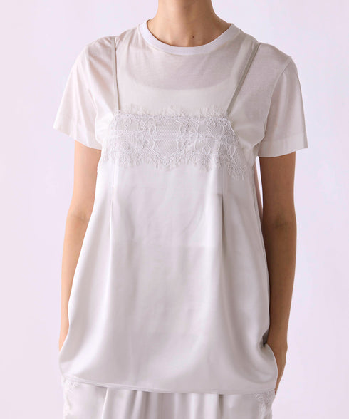 【SOI-MeME】eyelash lace satin camisole