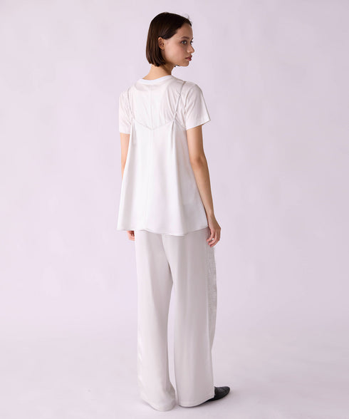 【SOI-MeME】eyelash lace satin drawstring pants
