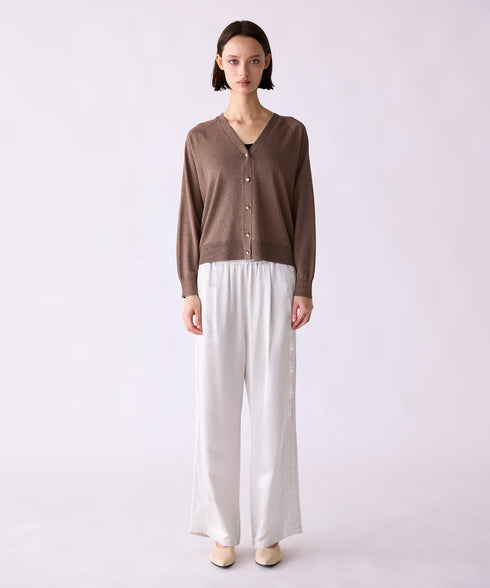 16G lame knit raglan cardigan