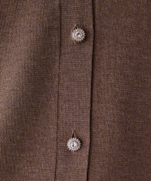 16G lame knit raglan cardigan
