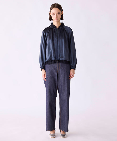【SOI-MeME】eyelash lace satin reversible blouson
