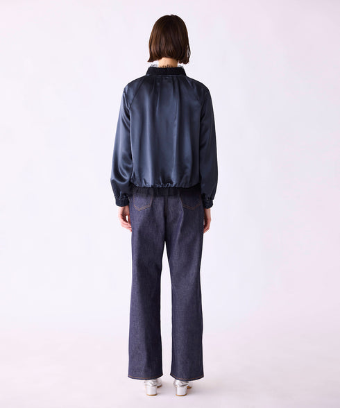 【SOI-MeME】eyelash lace satin reversible blouson
